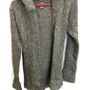 Y2K Cafebrand - Knit wrap sweater with waist tie - green & white - Size S